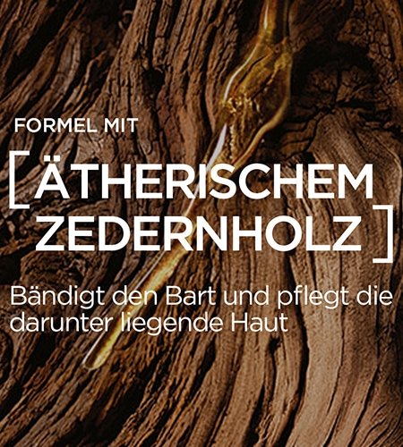 Nahaufnahme eines aetherischen Zedernholzes welches in der Formel des Barber Club Bartoel verwendet wird